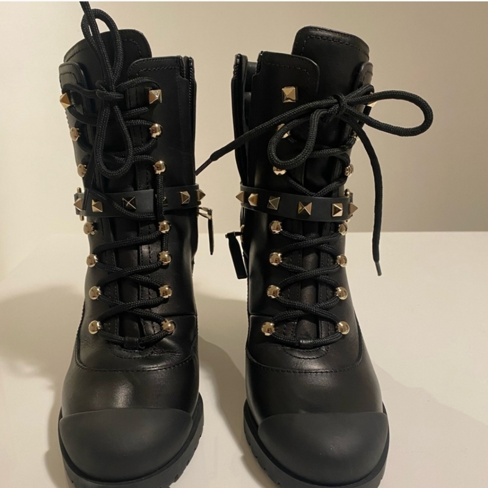 Valentino combat black boot  LuxeFindsResale.com